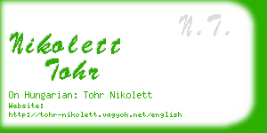 nikolett tohr business card